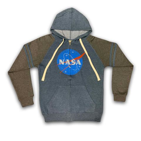 NASA Distressed Zip-Up Hoodie